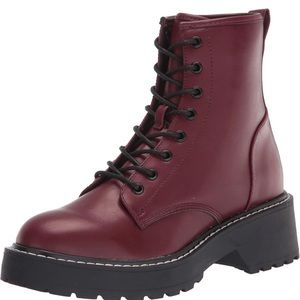 Madden Girl Carra Combat Boot 9.5 Burgundy Paris